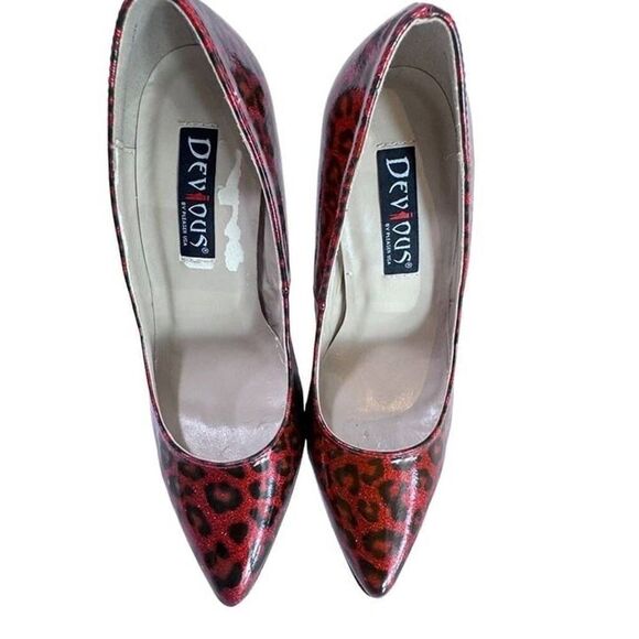 Devious by Pleaser Sexy-20 Red Glitter Heels - Picture 5 of 6